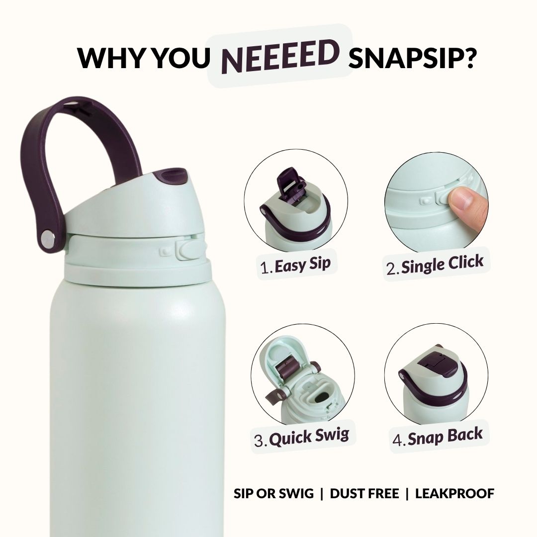 SnapSip Tumbler With Top Handle Mint Twilight 1000ml Nestasia