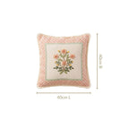 Pastel Peach Embroidered Cotton Cushion Cover 40x40cm Nestasia
