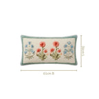 Carnation Tuft Cotton Embroidered Cushion Cover 61x36cm Nestasia