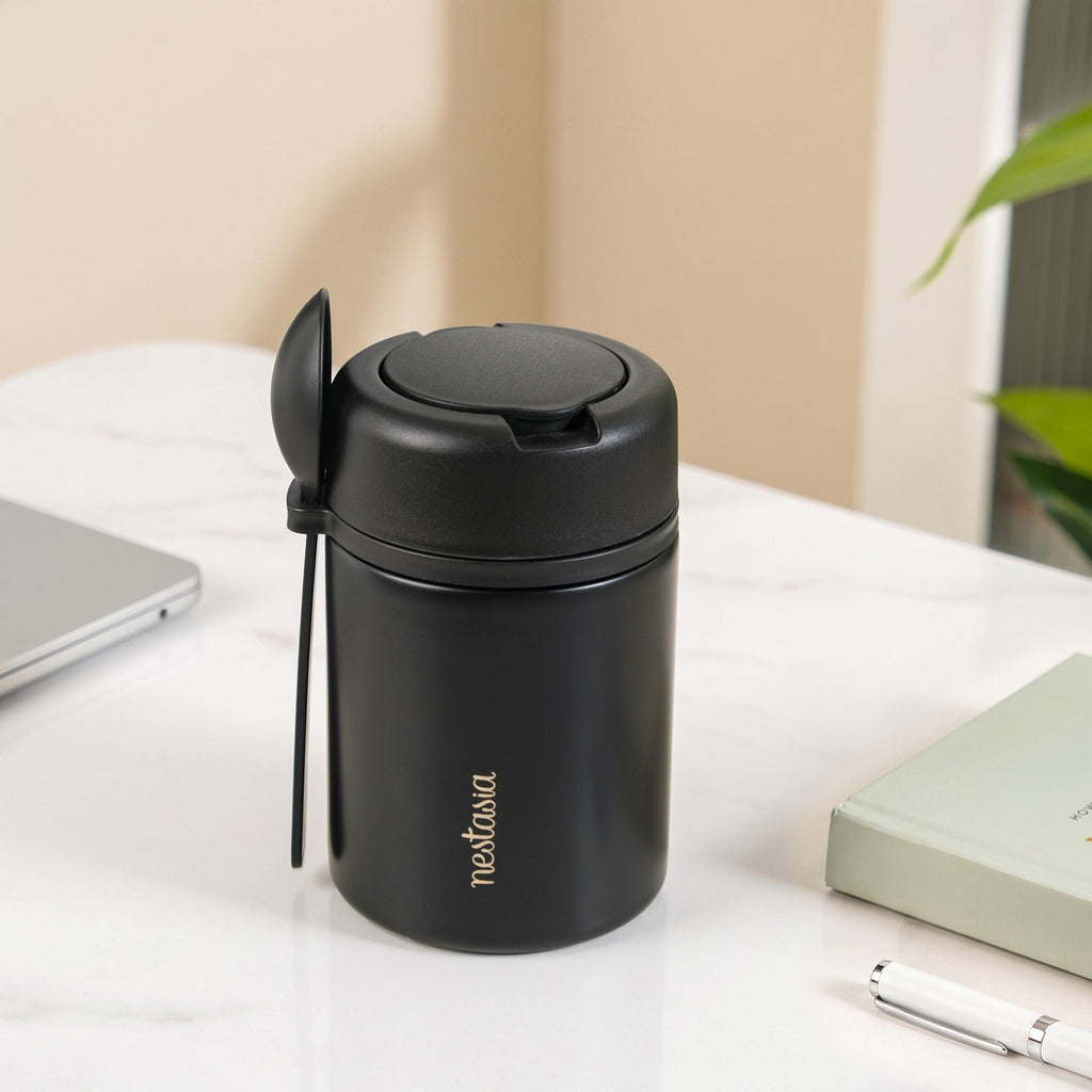 AMPM Portable Jar With Food Box Black 460ml Nestasia