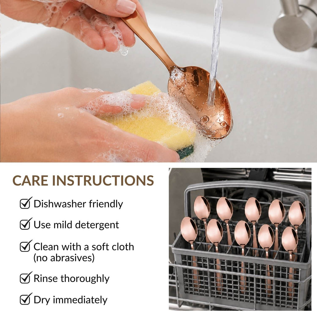 Rose Gold PVD Coated Spoon Set Of 12 Nestasia