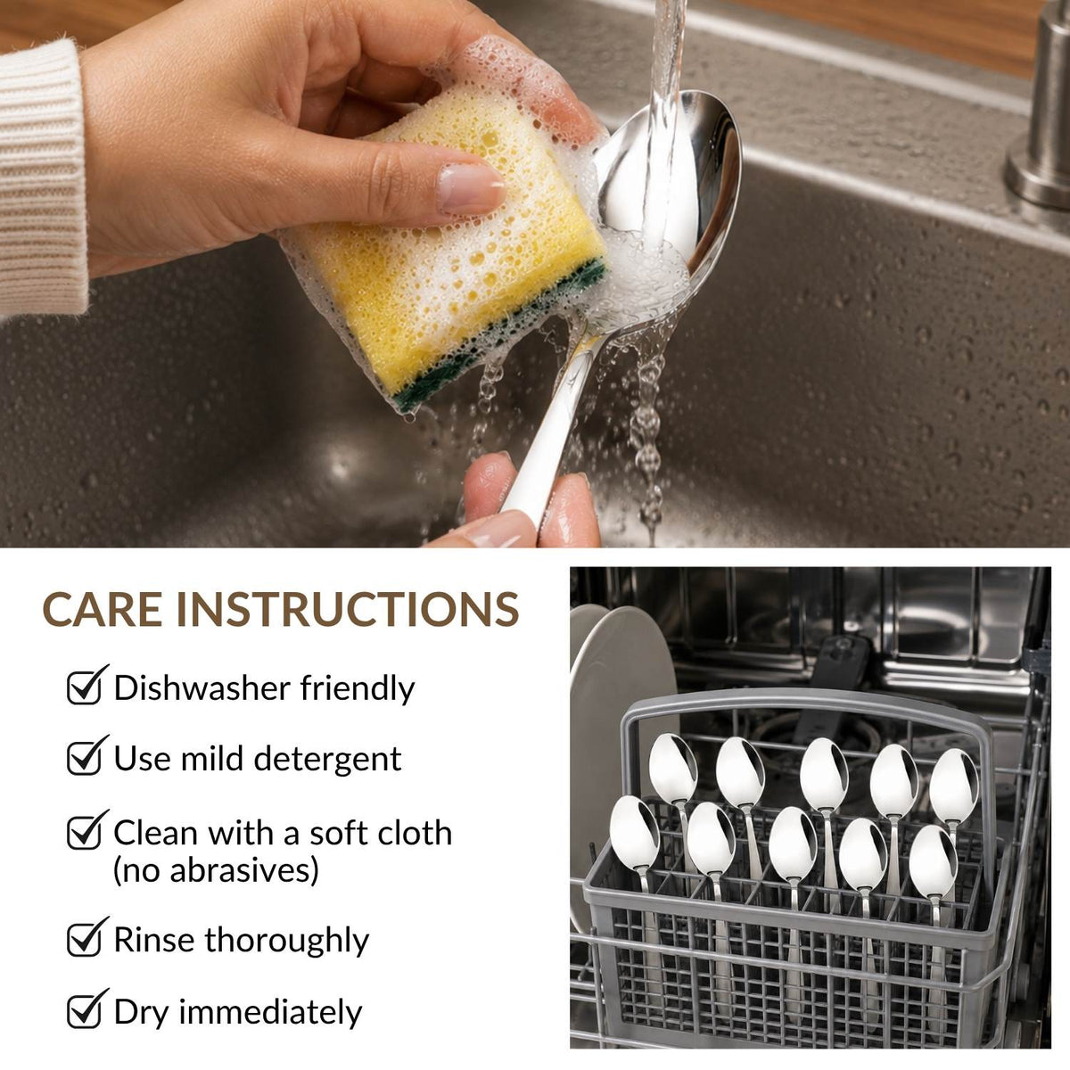 Mirror Finish Spoon Set Of 12 Nestasia
