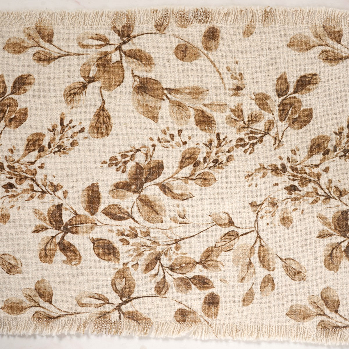 Rustic Foliage Cotton Table Runner 182x40cm Nestasia