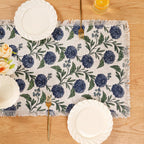 Hydrangea Grace Cotton Table Runner 182x40cm Nestasia