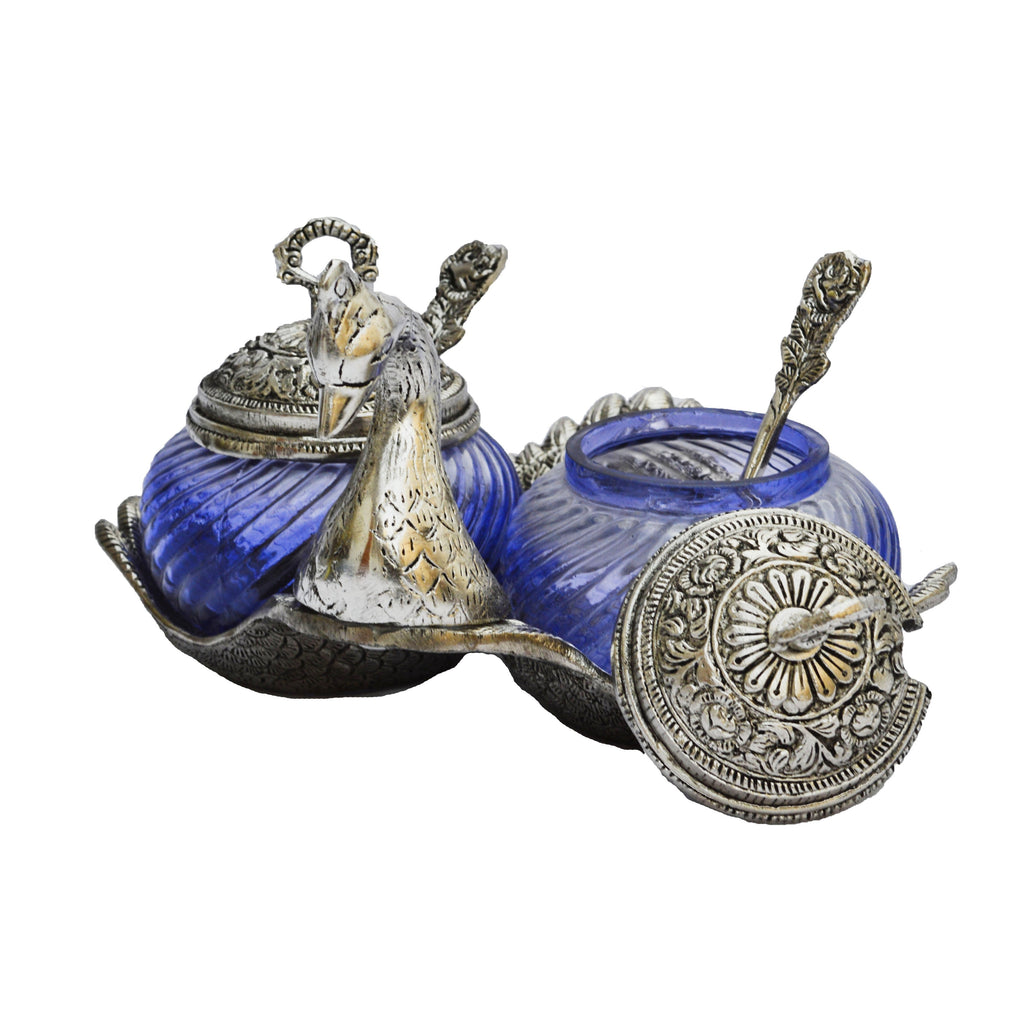 Swan Shaped Crystal Mouth Freshener Containers With 2 Spoons Kafalo