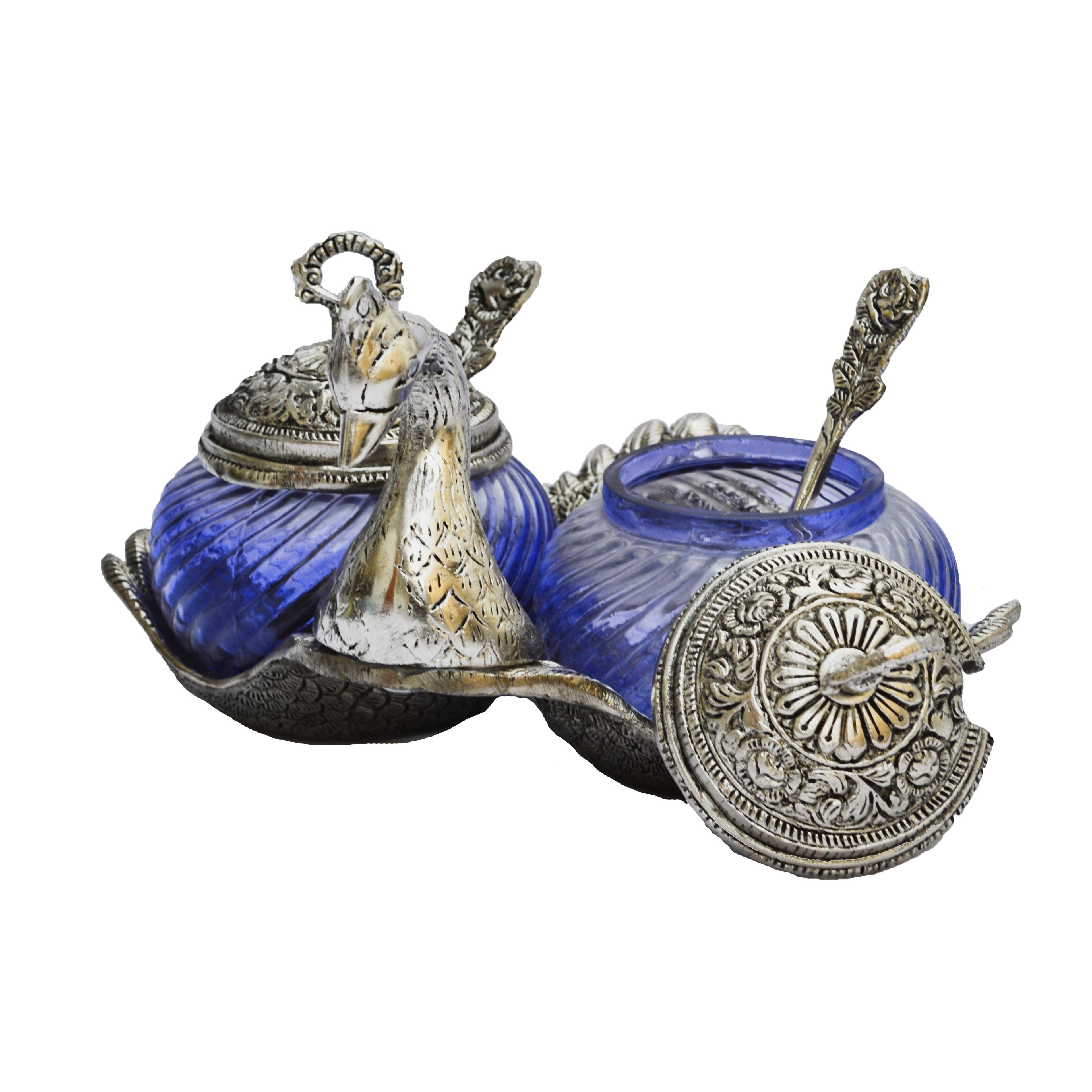 Swan Shaped Crystal Mouth Freshener Containers With 2 Spoons Kafalo