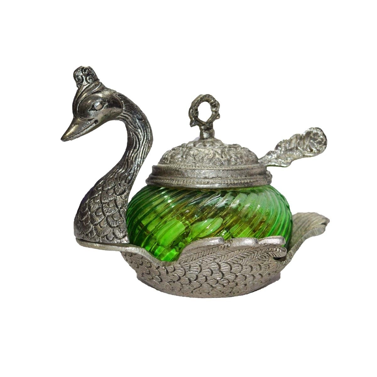 Green Crystal Mouth Freshener Container with 1 Spoon Kafalo