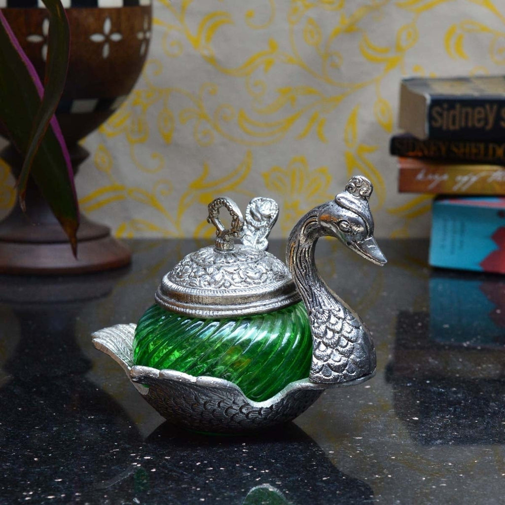 Green Crystal Mouth Freshener Container with 1 Spoon Kafalo
