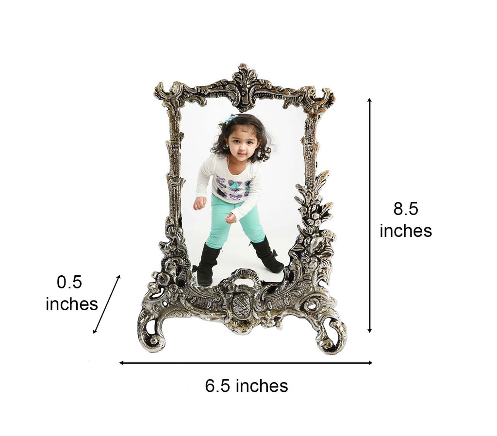 Silver White Metal Rectangular Single Photo Frame Kafalo