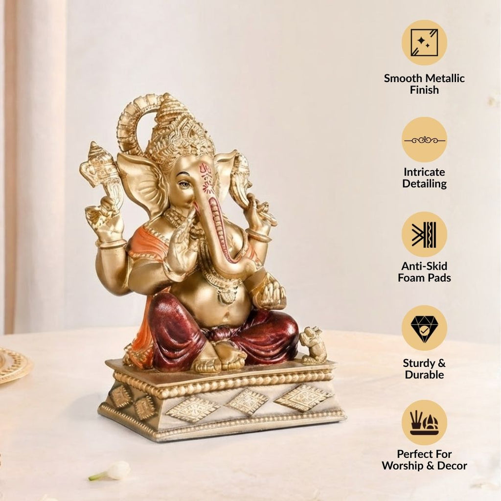 Sitting Ganesha Idol 25cm Nestasia