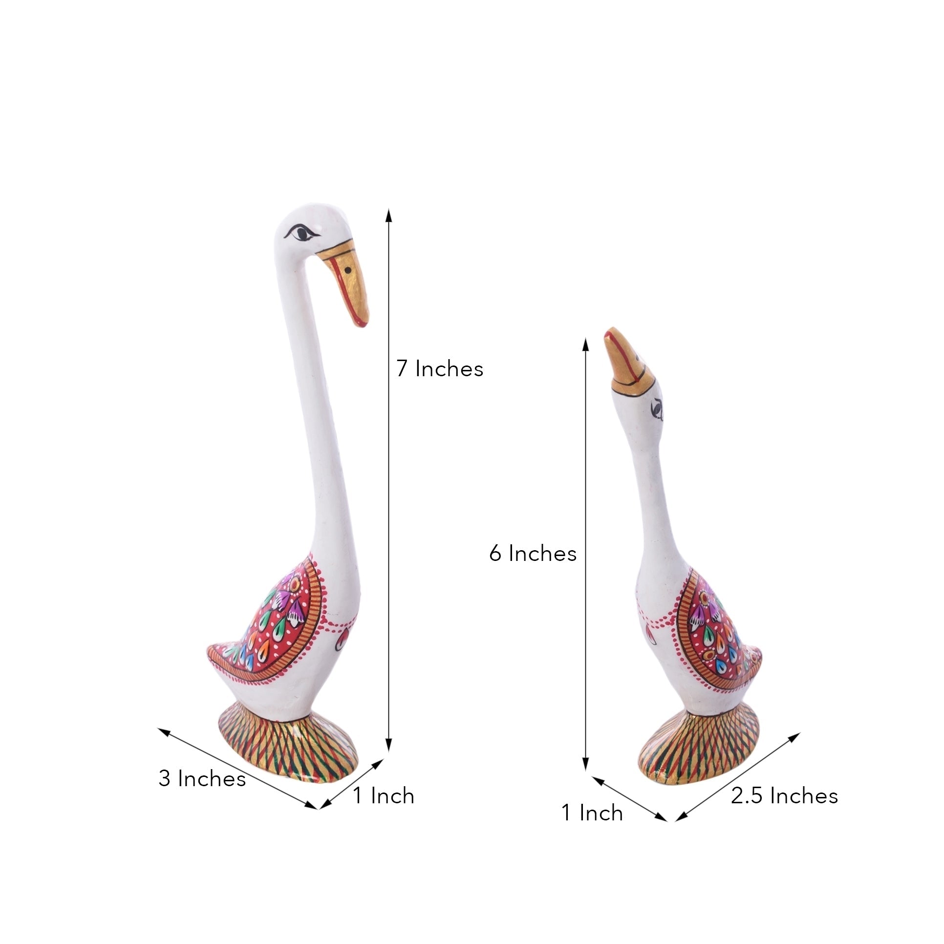 Meenakari Metal White Loving swan couple showpiece Kafalo
