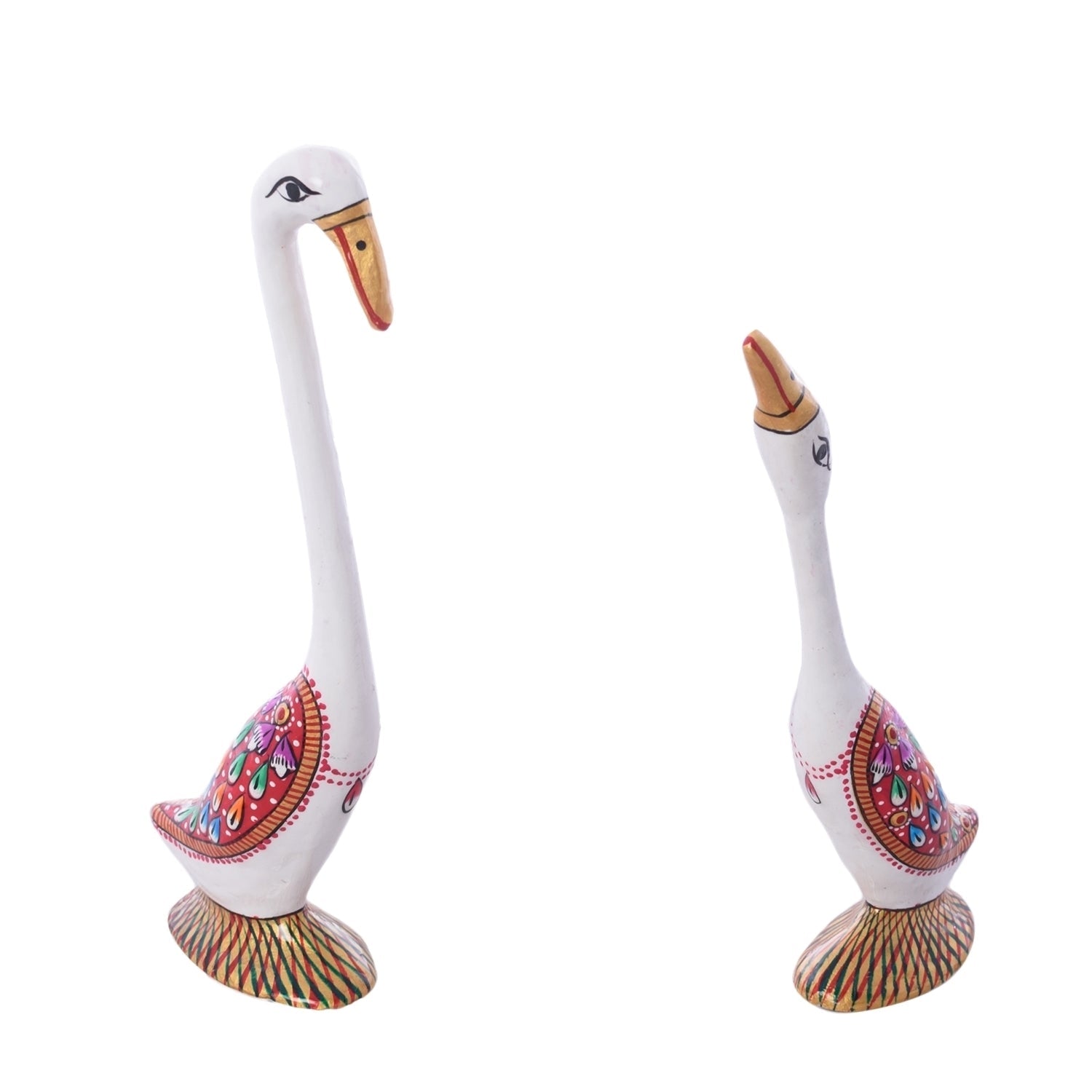 Meenakari Metal White Loving swan couple showpiece Kafalo