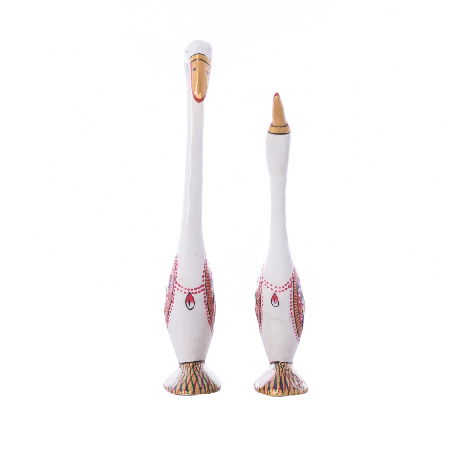 Meenakari Metal White Loving swan couple showpiece Kafalo