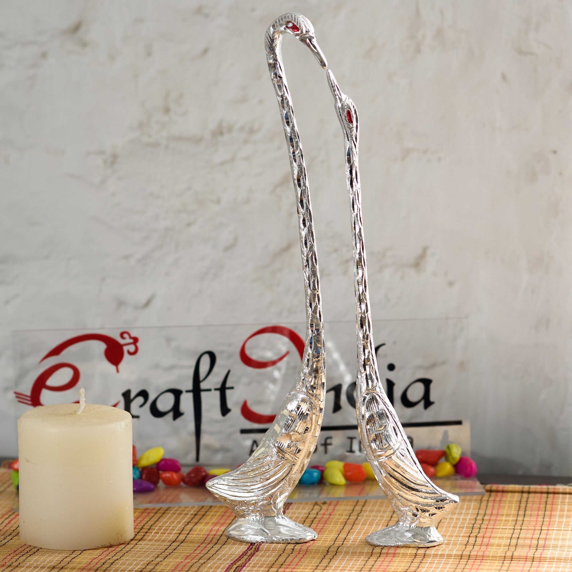 Cute Love Birds Decorative Swan Bird Figurines Showpiece Kafalo