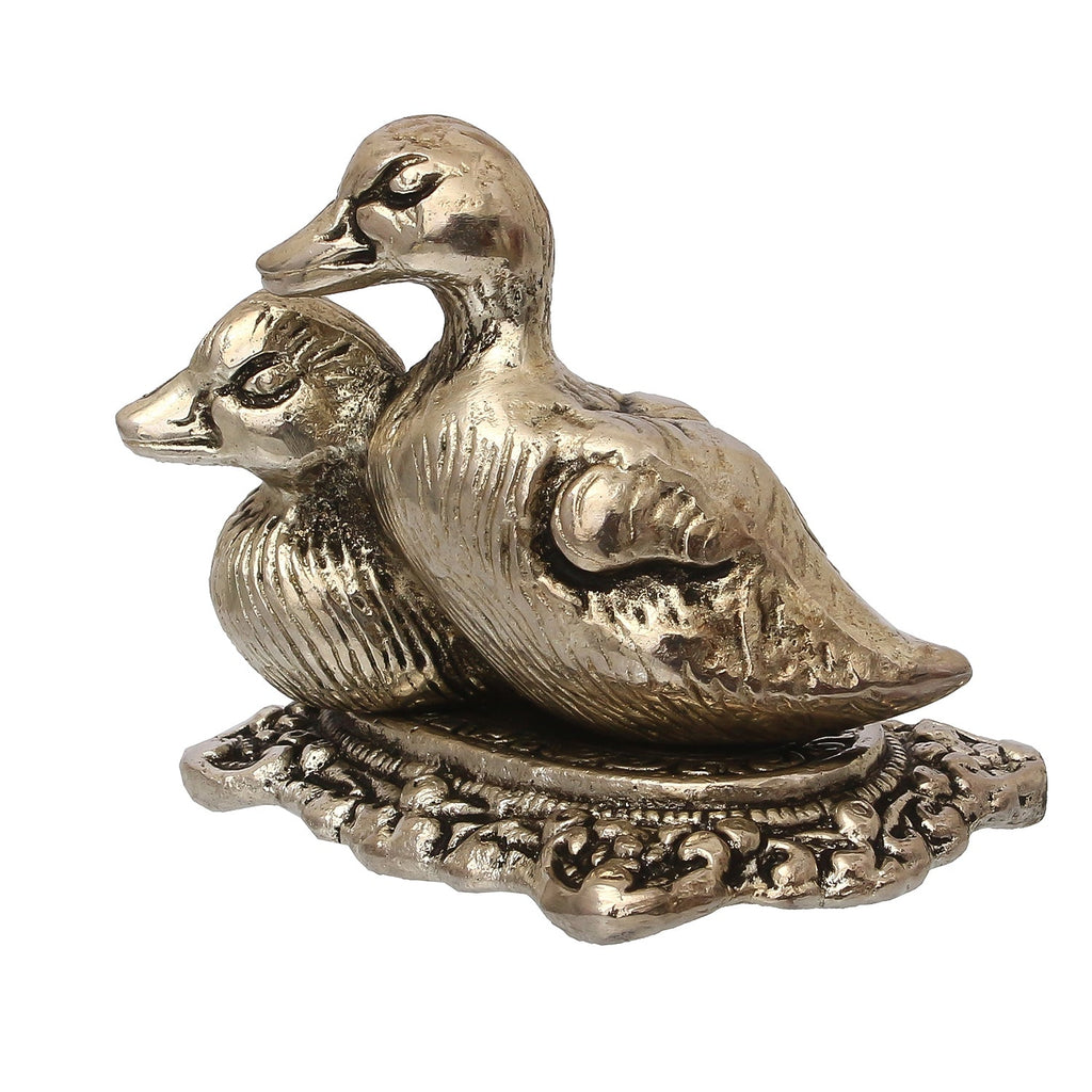 Set Of 2 Loving Metal Swan Showpiece Birds Figurines Kafalo