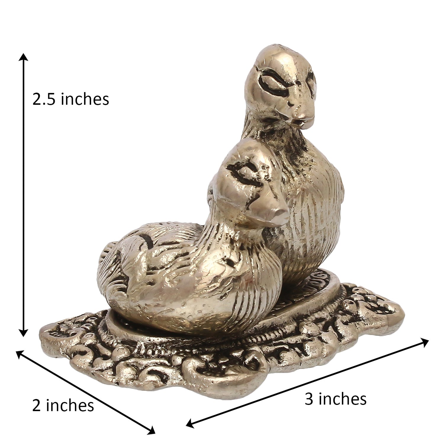 Set Of 2 Loving Metal Swan Showpiece Birds Figurines Kafalo