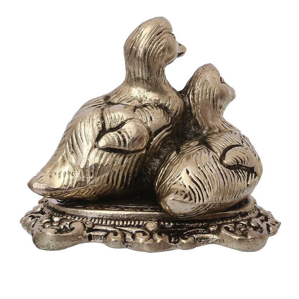 Set Of 2 Loving Metal Swan Showpiece Birds Figurines Kafalo