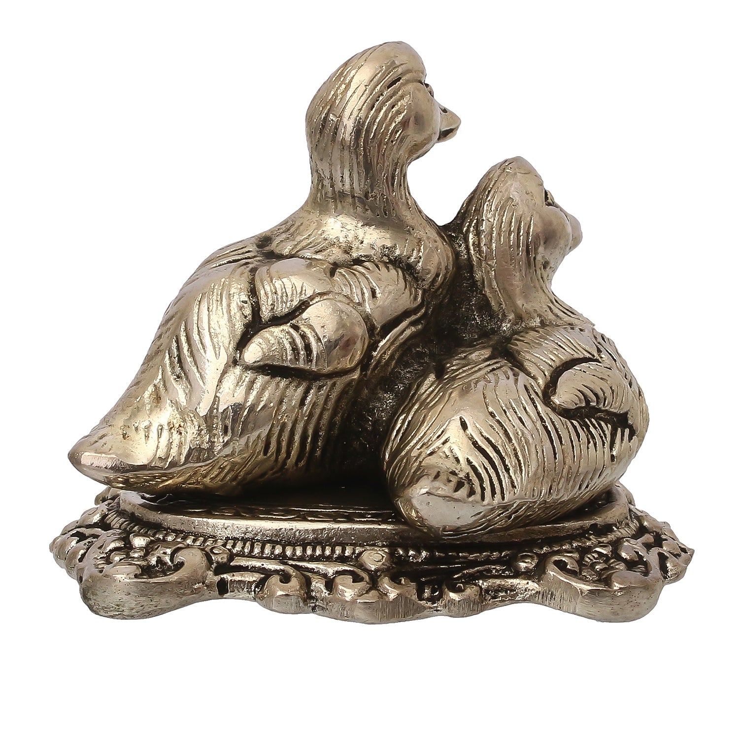 Set Of 2 Loving Metal Swan Showpiece Birds Figurines Kafalo