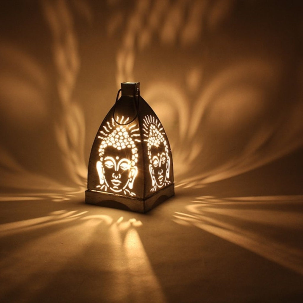 Black Iron Shadow Buddha Hanging tea light candle holder Kafalo
