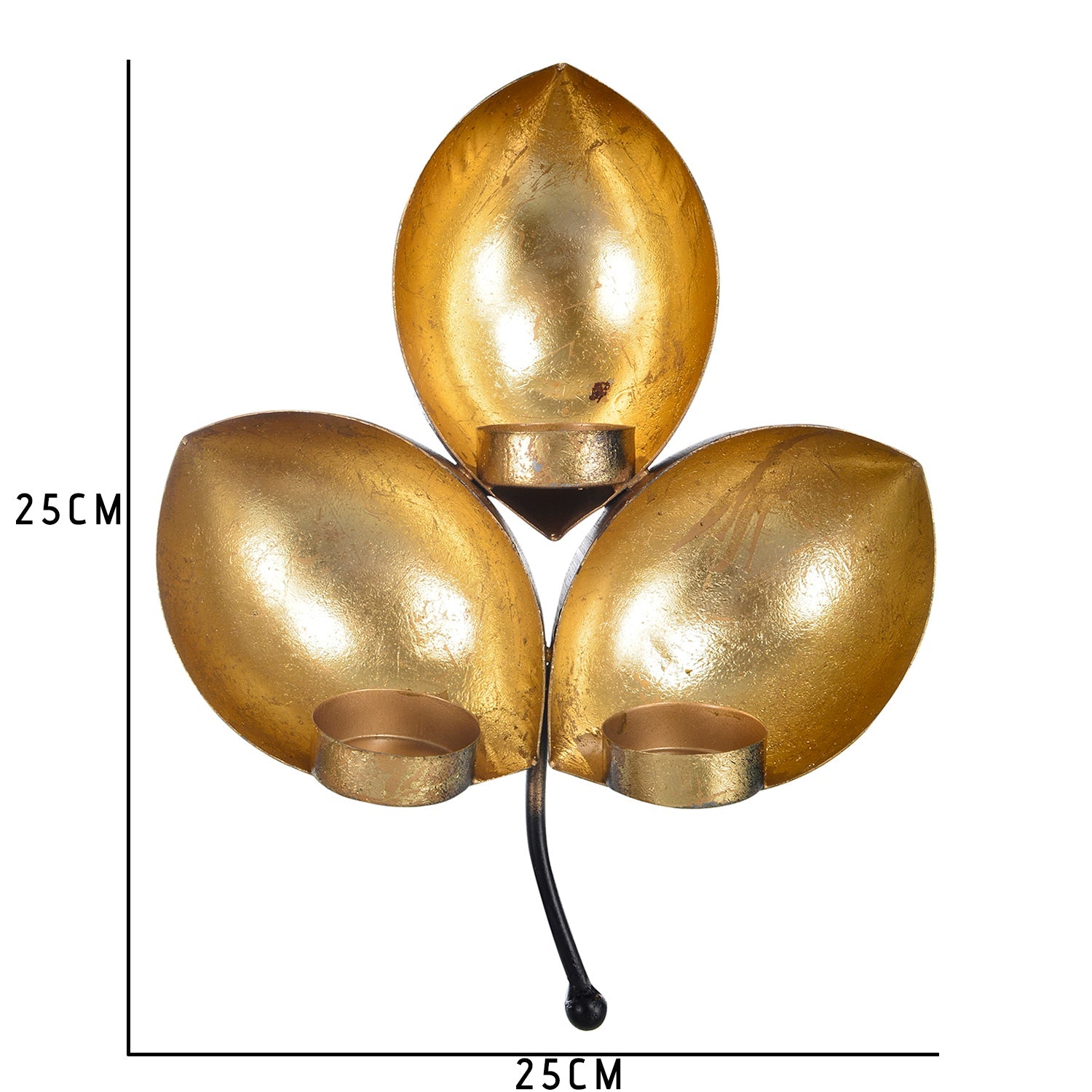Set of 3 Leaf Design Tea Light Holder Kafalo