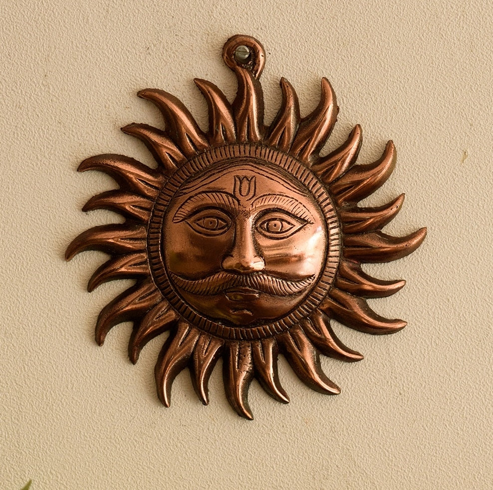Brown metal sun wall hanging for wall decor Kafalo