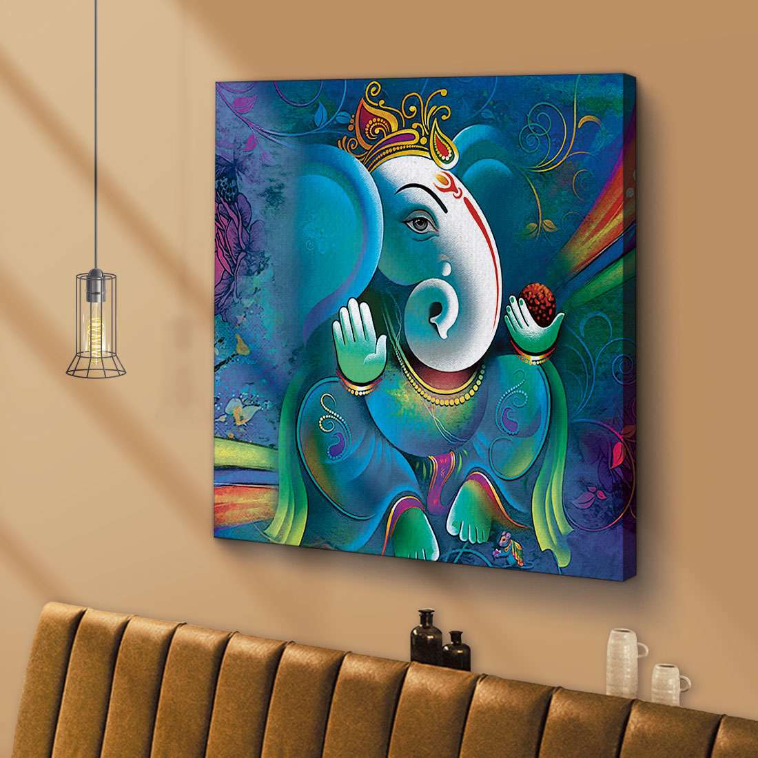 ArtX Ganesh Ji Abstract Wall Framed Painting ArtX