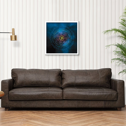 ArtX Om Namah Shivaya Painting For Wall Decoration, Wall Painting For Living Room, Blue, AXBCN-0105-GD-FR
