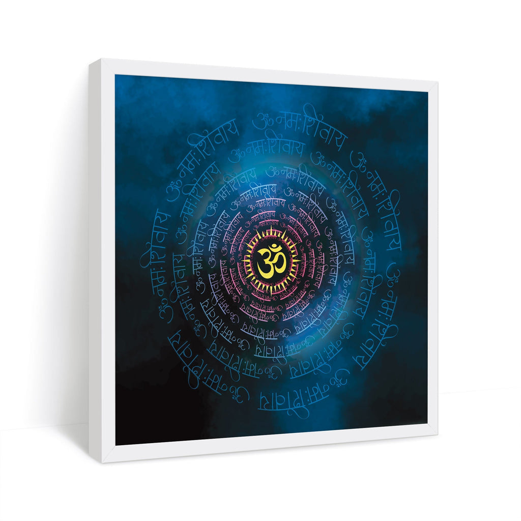 ArtX Om Namah Shivaya Painting For Wall Decoration, Wall Painting For Living Room, Blue, AXBCN-0105-GD-FR ArtX