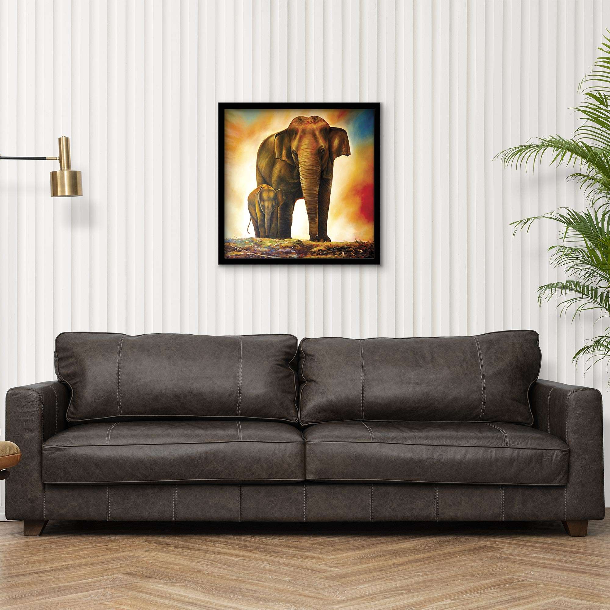 ArtX Elephant Mother Child for Vastu, Wall Painting For Home ArtX