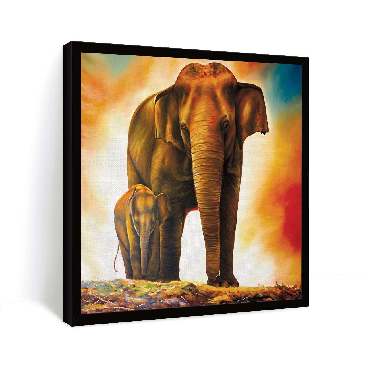 ArtX Elephant Mother Child for Vastu, Wall Painting For Home ArtX