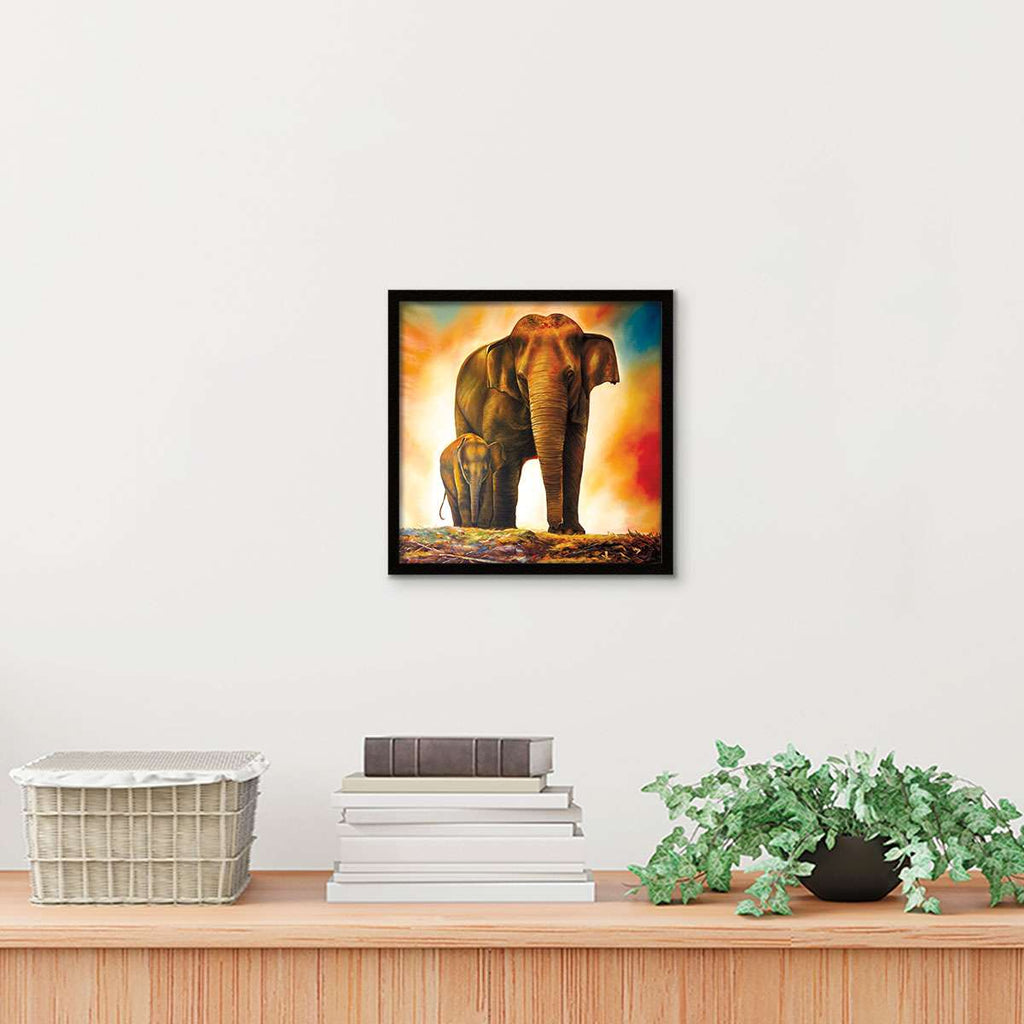 ArtX Elephant Mother Child for Vastu, Wall Painting For Home ArtX