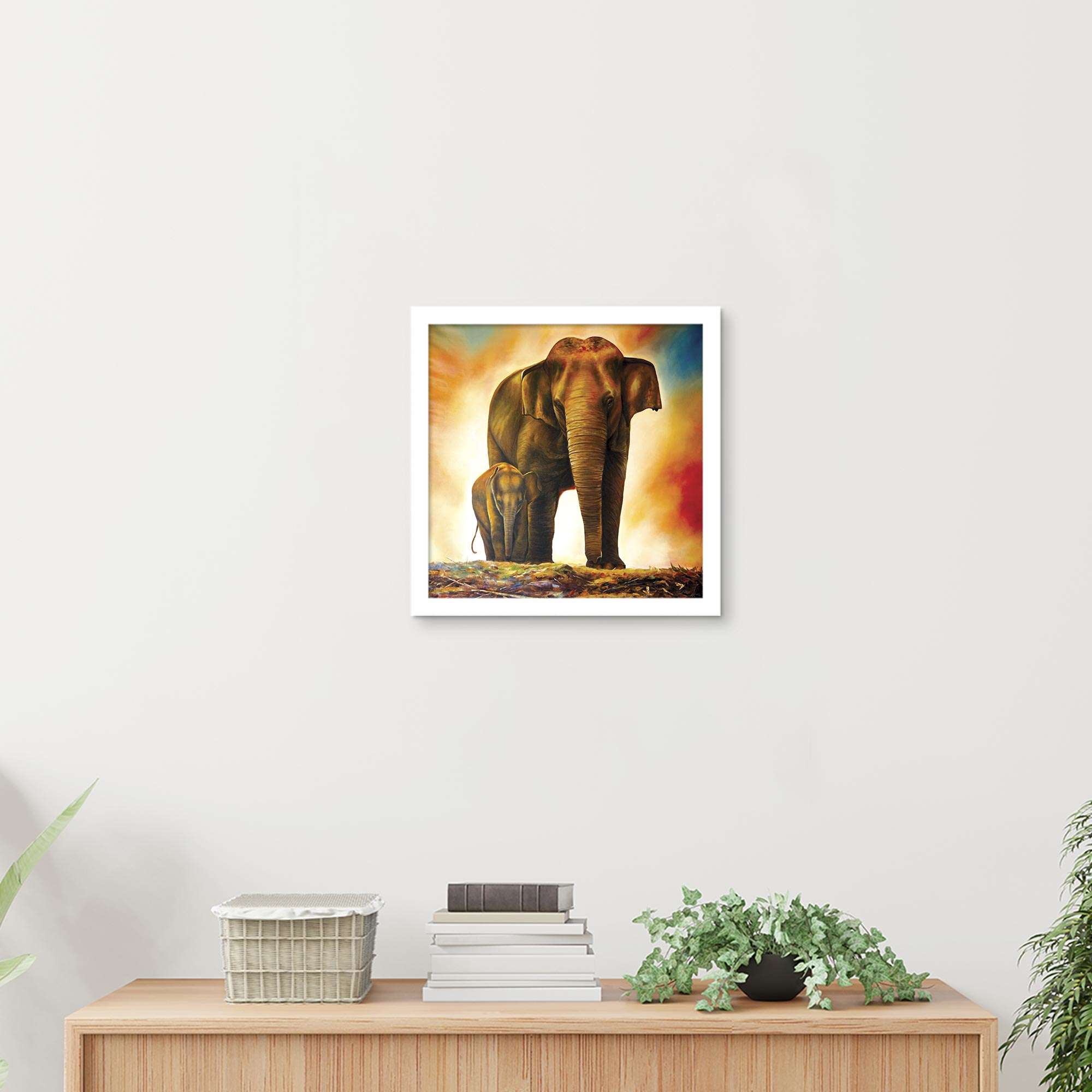 ArtX Elephant Mother Child for Vastu, Wall Painting For Home ArtX