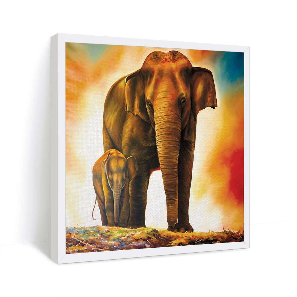 ArtX Elephant Mother Child for Vastu, Wall Painting For Home ArtX