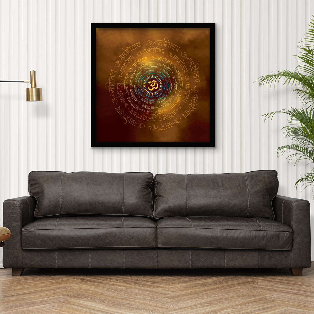 ArtX Om Namah Shivaya Painting For Wall Decoration, Wall Painting For Living Room, Orange ArtX