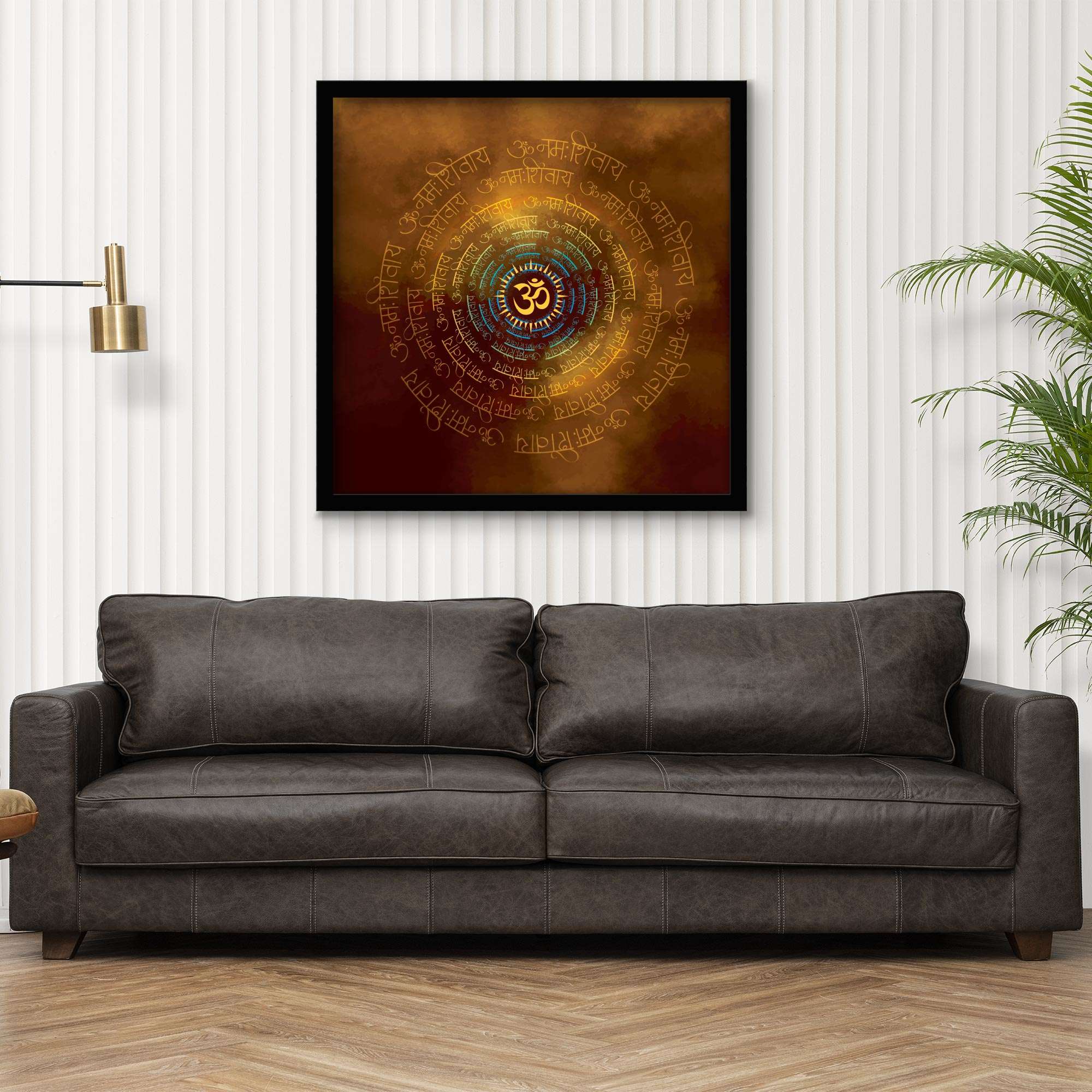 ArtX Om Namah Shivaya Painting For Wall Decoration, Wall Painting For Living Room, Orange ArtX