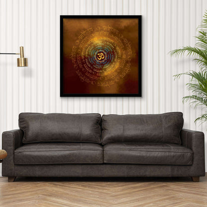 ArtX Om Namah Shivaya Painting For Wall Decoration, Wall Painting For Living Room, Orange