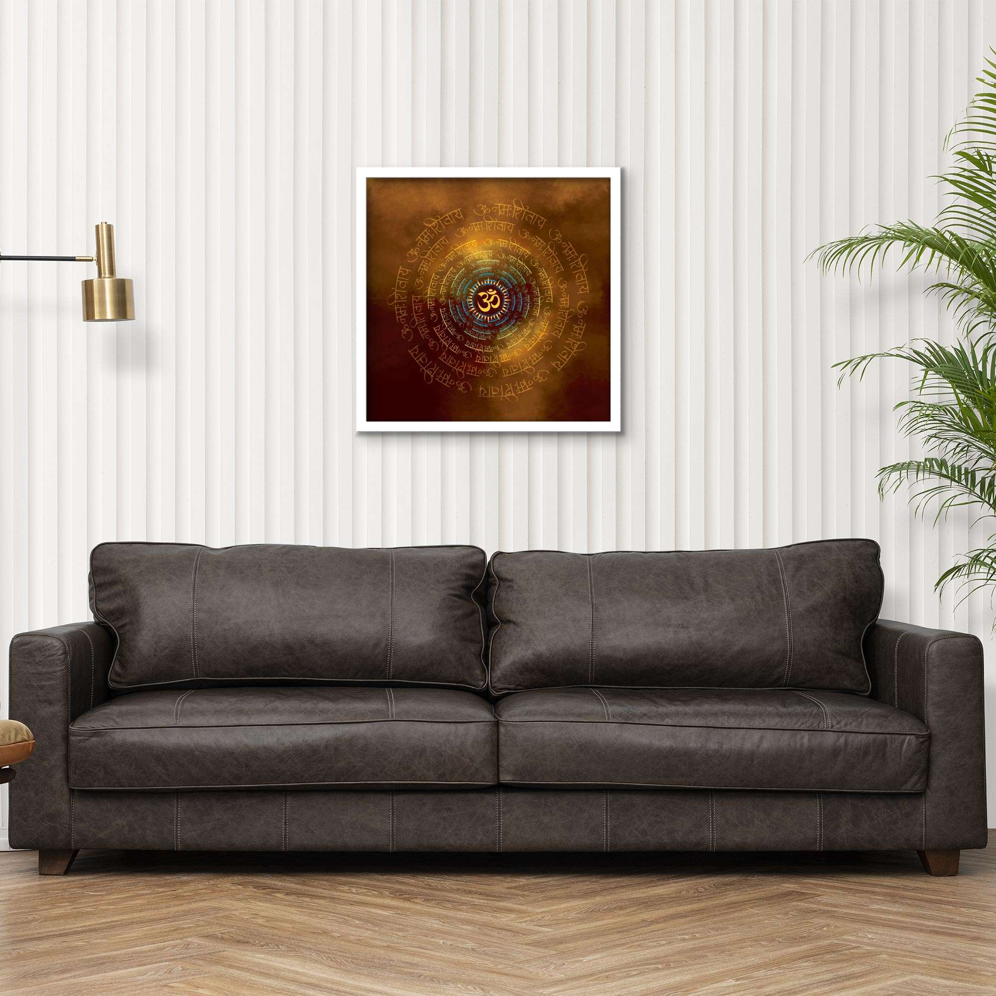 ArtX Om Namah Shivaya Painting For Wall Decoration, Wall Painting For Living Room, Orange ArtX