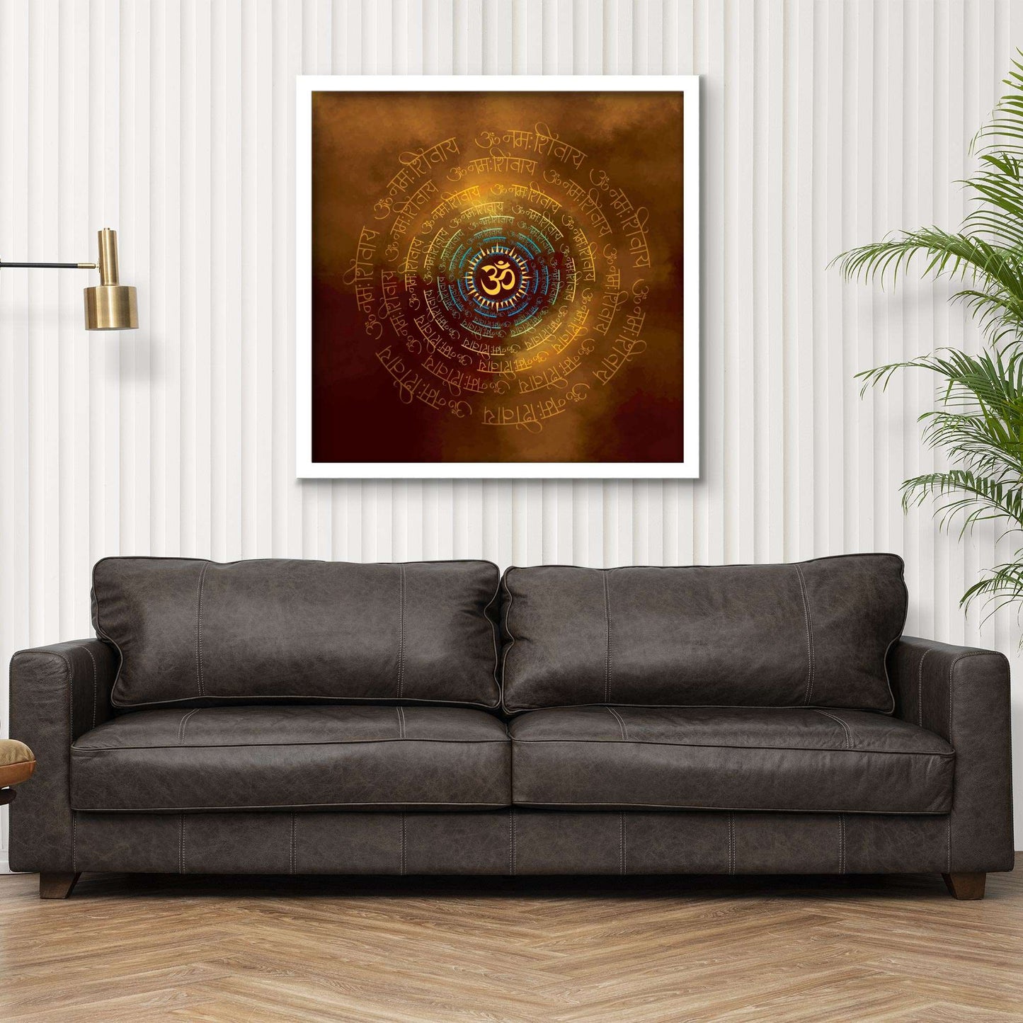 ArtX Om Namah Shivaya Painting For Wall Decoration, Wall Painting For Living Room, Orange