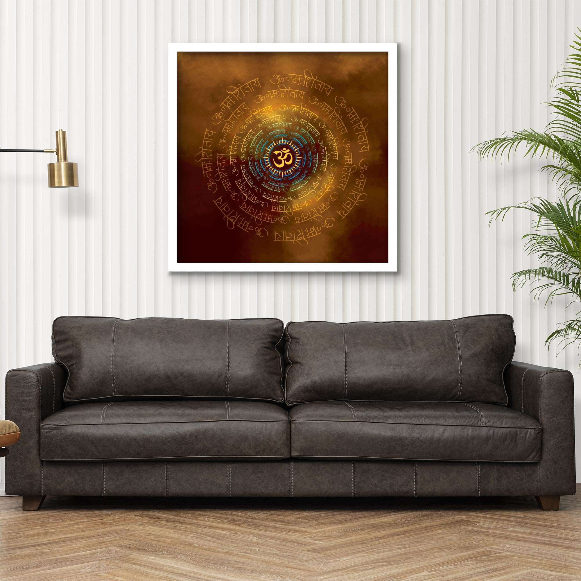 ArtX Om Namah Shivaya Painting For Wall Decoration, Wall Painting For Living Room, Orange ArtX