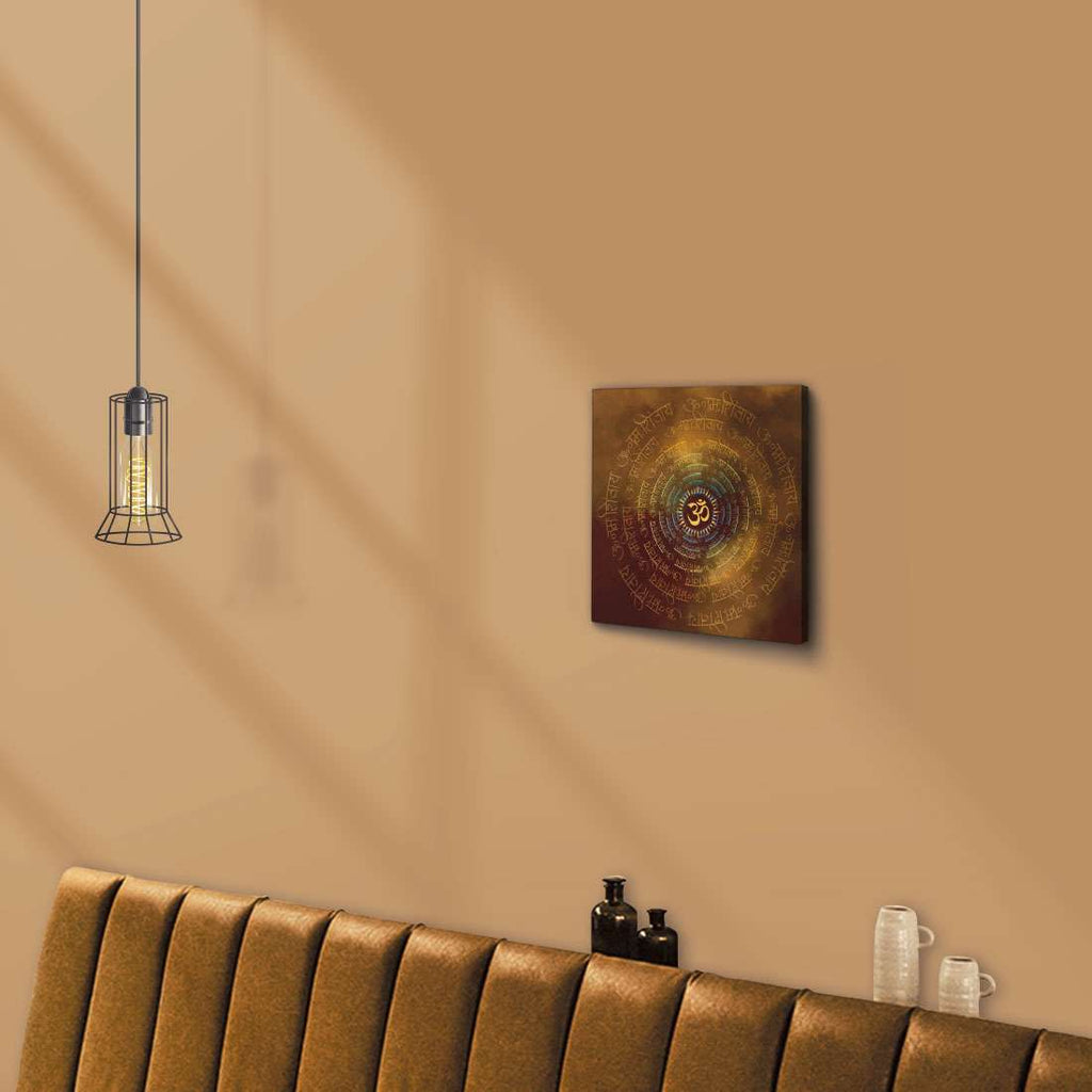 ArtX Om Namah Shivaya Painting For Wall Decoration, Wall Painting For Living Room, Orange ArtX