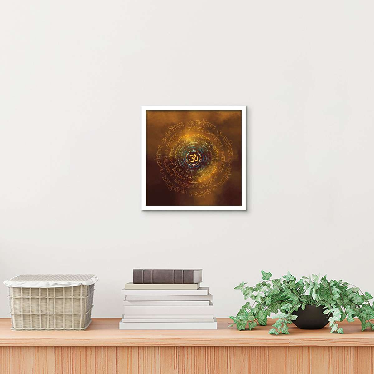 ArtX Om Namah Shivaya Painting For Wall Decoration, Wall Painting For Living Room, Orange ArtX