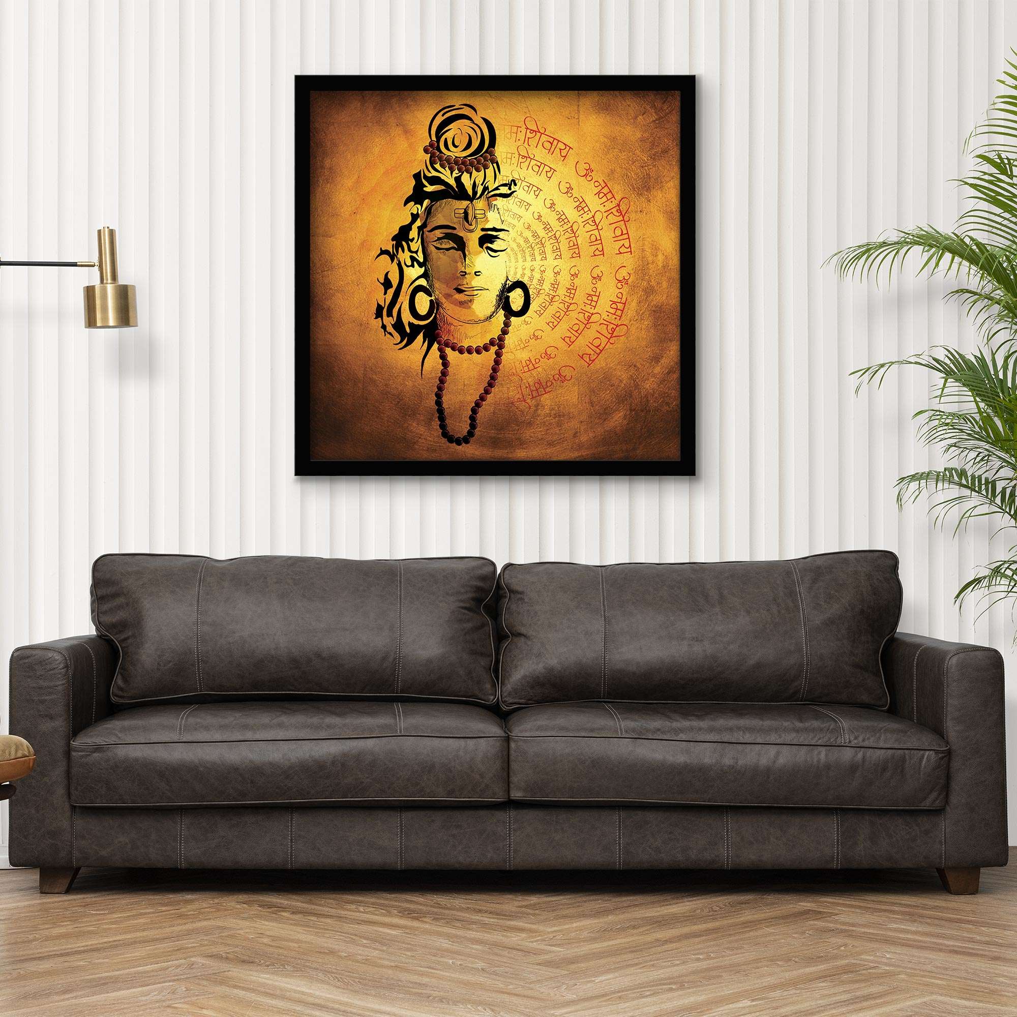 ArtX Shiva Painting For Wall Decoration, Wall Painting For Living Room, Orange ArtX