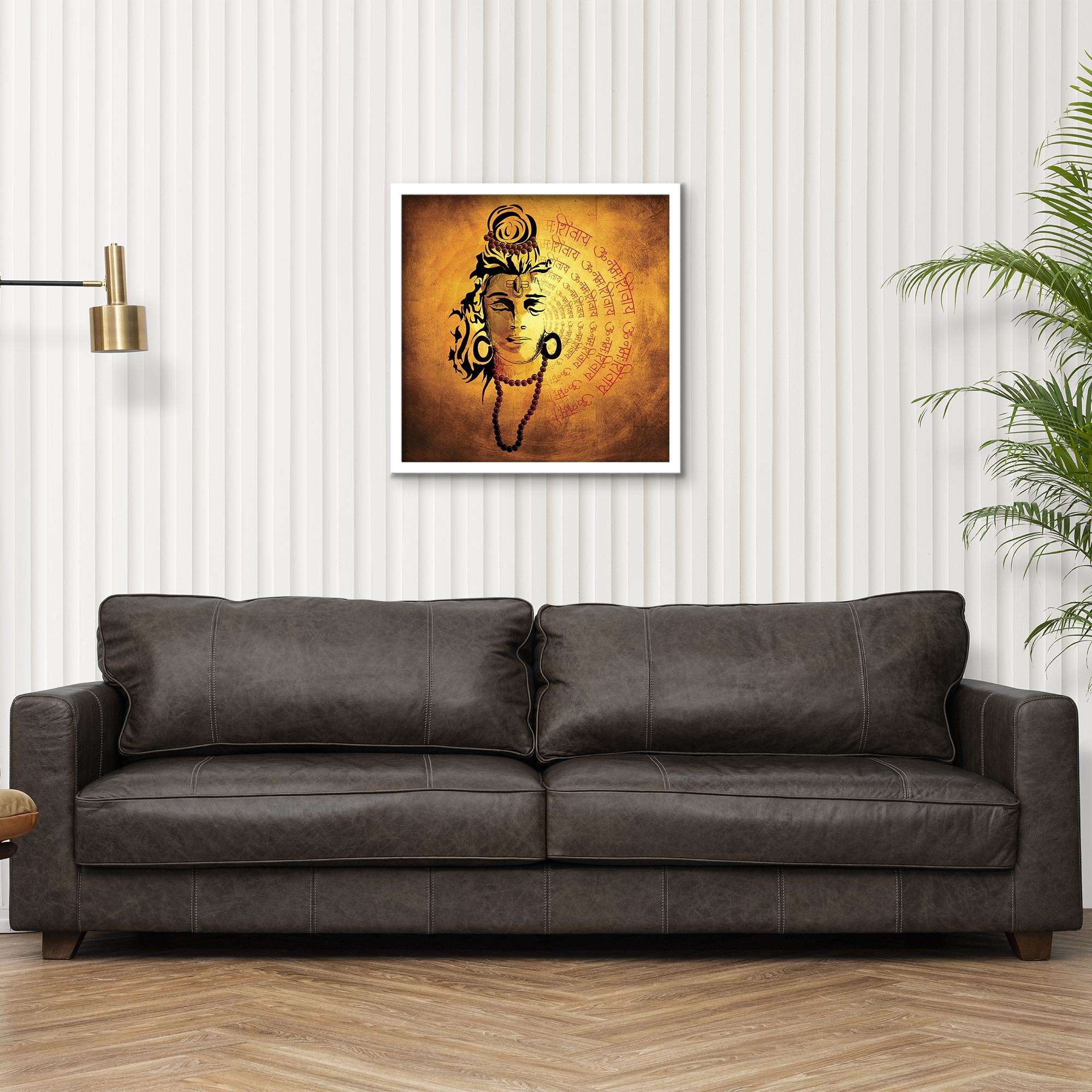 ArtX Shiva Painting For Wall Decoration, Wall Painting For Living Room, Orange ArtX