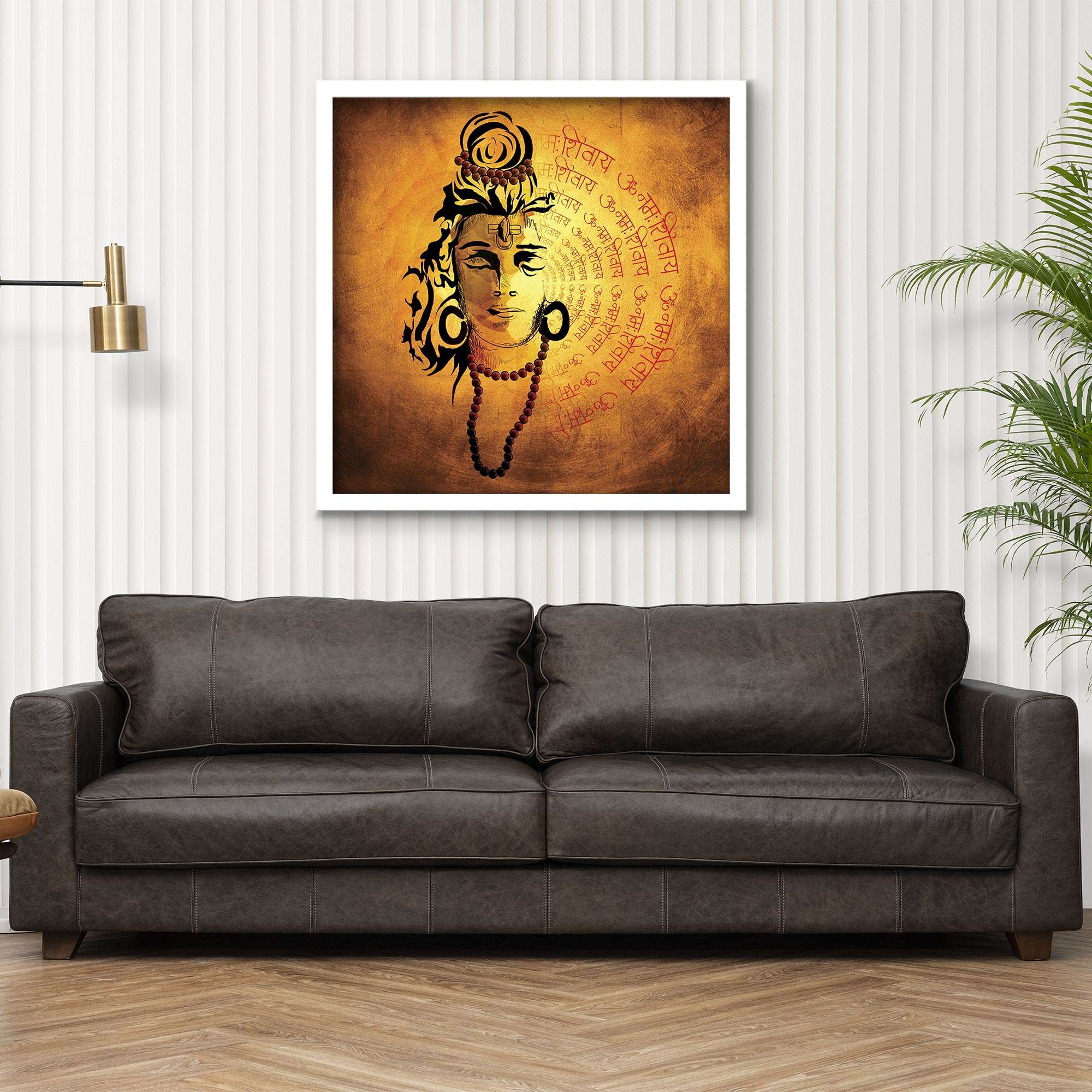 ArtX Shiva Painting For Wall Decoration, Wall Painting For Living Room, Orange ArtX
