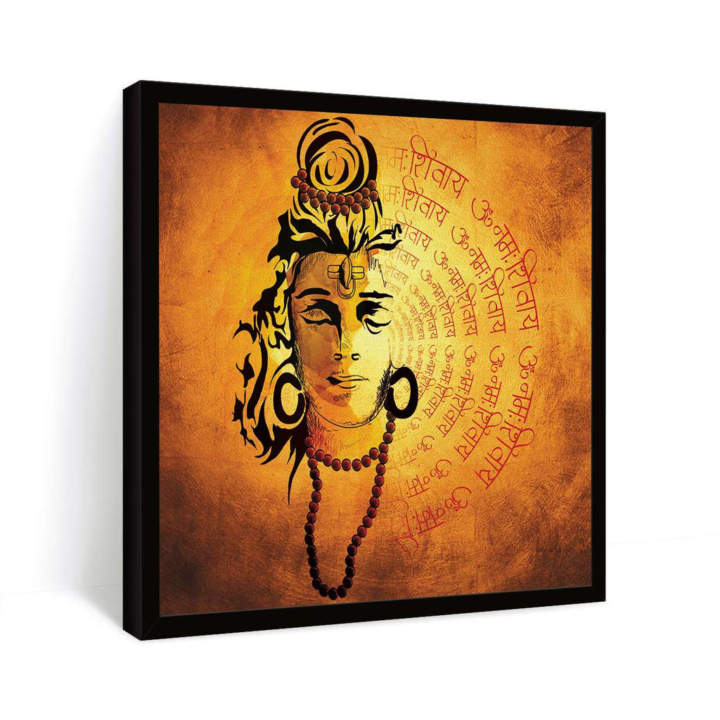 ArtX Shiva Painting For Wall Decoration, Wall Painting For Living Room, Orange ArtX