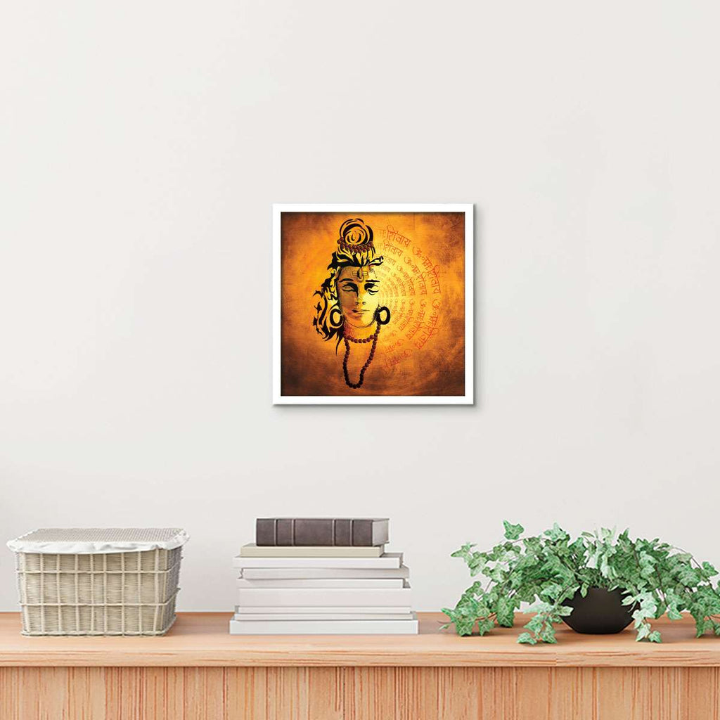 ArtX Shiva Painting For Wall Decoration, Wall Painting For Living Room, Orange ArtX