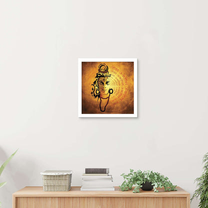 ArtX Shiva Painting For Wall Decoration, Wall Painting For Living Room, Orange