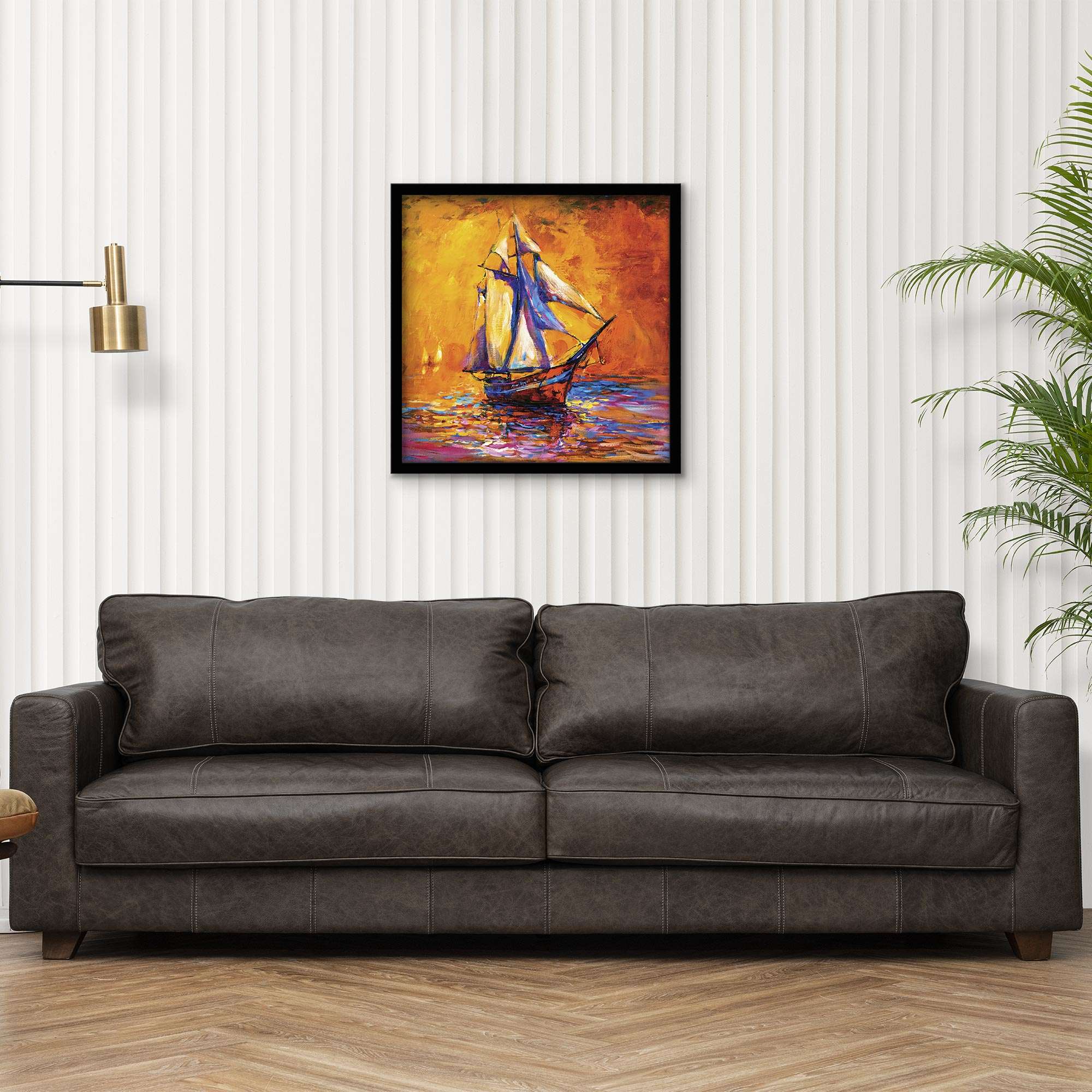 ArtX Sail Boat Oil on Canvas Wall Painting For Living Room ArtX