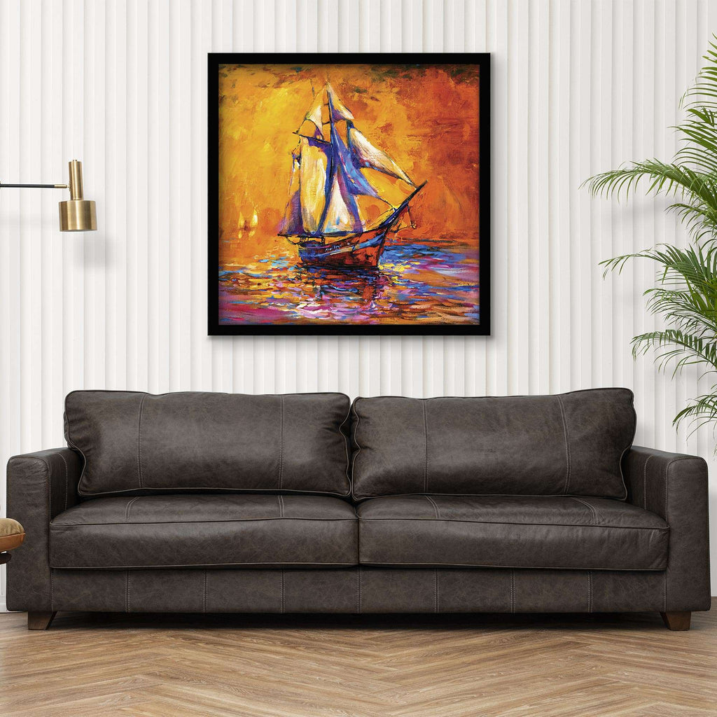 ArtX Sail Boat Oil on Canvas Wall Painting For Living Room ArtX