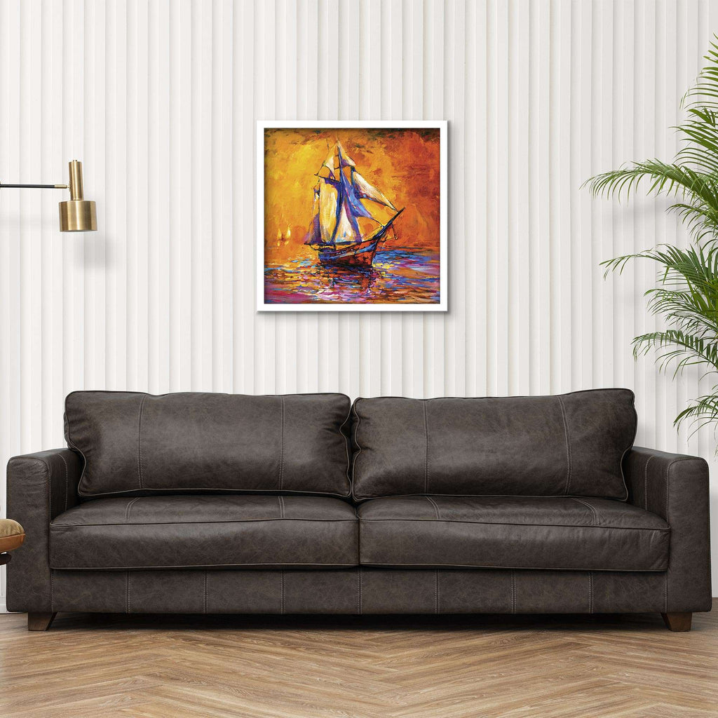 ArtX Sail Boat Oil on Canvas Wall Painting For Living Room ArtX